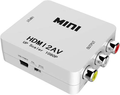 TXY Mini HDMI-Compatible to RCA AV/CVBS Composite Video AV Converter Adapter HDMI2AV for TV VHS VCR DVD (Black) in Saudi Arabia