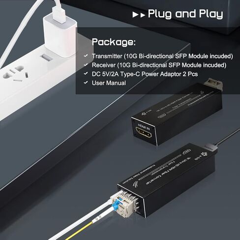 Mini 𝟒𝐊 𝐇𝐃𝐌𝐈 𝐅𝐢𝐛𝐞𝐫 𝐄𝐱𝐭𝐞𝐧𝐝𝐞𝐫 Ultra HD Video Optical Transceiver 𝟒𝐊𝐱𝟐𝐊@𝟑𝟎𝐇𝐳 Uncompressed Max 𝟐𝟎𝐤𝐦 Over 𝐒𝐢𝐧𝐠𝐥𝐞 𝐌𝐨𝐝𝐞 Single Fiber 𝐃𝐂 𝟓𝐕 Fiber Converter in Saudi Arabia