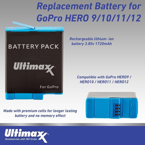 Ultimaxx Advanced GoPro Hero 12 Bundle - Includes: 64GB Extreme microSDXC Memory Card, 2X Replacement Batteries, Underwater Housing, Multi-Adjustable Bike/Pipe Mount & Much More (30pc Bundle) in Saudi Arabia