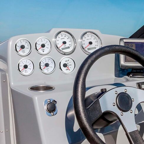 ARTILAURA 7 Gauge Set 3-3/8" 85mm GPS Speedometer, Tachometer, 2-1/16" Fuel Level Gauge, Water Temperature Gauge, Oil Pressure Gauge, Volt, Trim 7 Color Car Boat Gauge Set(White) in Saudi Arabia