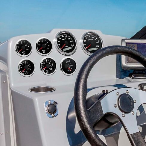 ARTILAURA 7 Gauge Set 3-3/8" 85mm GPS Speedometer, Tachometer, 2-1/16" Fuel Level Gauge, Water Temperature Gauge, Oil Pressure Gauge, Volt, Trim 7 Color Car Boat Gauge Set(White) in Saudi Arabia