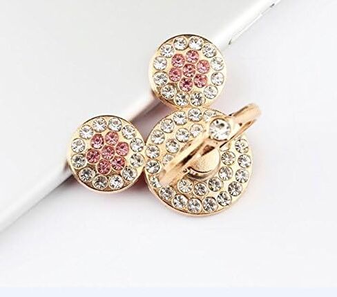 Universal 360 Degree Rotating Finger Ring Stand Holder for Cell Phone or Tablet - Crystal Rhinestone Pink Mouse in Saudi Arabia