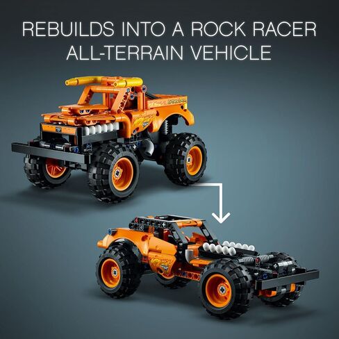 LEGO Technic Monster Jam El Toro Loco, 2 in 1 Pull Back Truck to Off Roader Car Toy 42135, Monster Truck and Race Car Building Toy, Construction Kit for Kids, Boys, Girls Age 7+ Years Old in Saudi Arabia