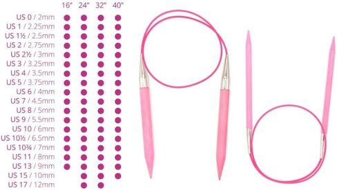Lykke Circular Knitting Needles, Blush Fixed Circular Needles, Knitting Needles - 24"" (60cm) (2.0mm/US 0) in Saudi Arabia
