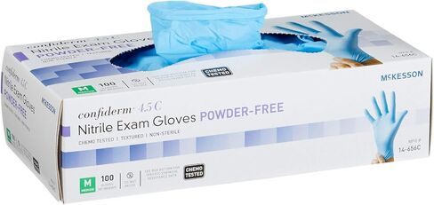 McKesson Confiderm 4.5C Nitrile Exam Gloves, Chemo Tested Medium, 14-656C - Box of 100 in Saudi Arabia