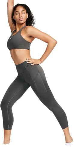 Nike Go Women's Firm-Support High-Waisted 7/8 Leggings with Pockets, Dark Gray, S Regular US in Saudi Arabia