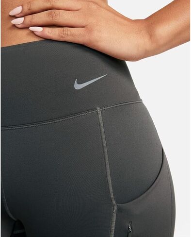 Nike Go Women's Firm-Support High-Waisted 7/8 Leggings with Pockets, Dark Gray, S Regular US in Saudi Arabia