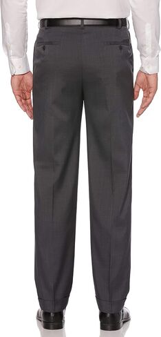 Savane Men's Big & Tall Pleated Stretch Crosshatch Dress Pant in Saudi Arabia