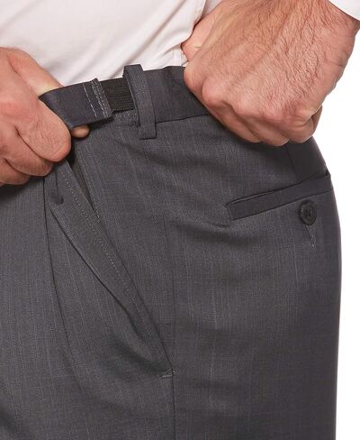 Savane Men's Big & Tall Pleated Stretch Crosshatch Dress Pant in Saudi Arabia