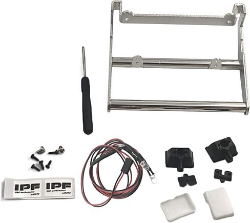 Metal Front Bumper with LED Lights Compatible with tra-xxas TRX4 Bronco 1/10th Scale RC Crawler Model Car Accessories in Saudi Arabia