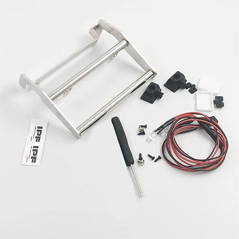 Metal Front Bumper with LED Lights Compatible with tra-xxas TRX4 Bronco 1/10th Scale RC Crawler Model Car Accessories in Saudi Arabia