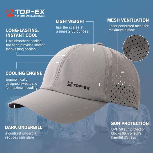 Oversized XL XXL Mens Baseball Caps Breathable Mesh Quick Dry Waterproof Cooling Touch Sweatband Running Big Head in Saudi Arabia