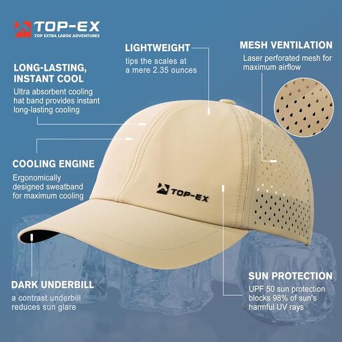 Oversized XL XXL Mens Baseball Caps Breathable Mesh Quick Dry Waterproof Cooling Touch Sweatband Running Big Head in Saudi Arabia