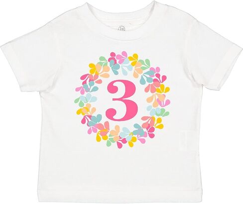 inktastic 3rd Birthday Flower Wreath 3 Year Old Girl Toddler T-Shirt in Kuwait