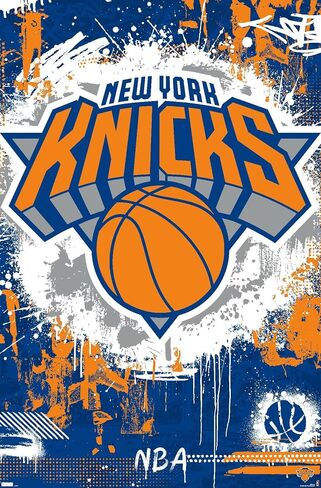 Trends International NBA New York Knicks - Maximalist Logo 23 Wall Poster, 22.37" x 34.00", White Framed Version in Saudi Arabia