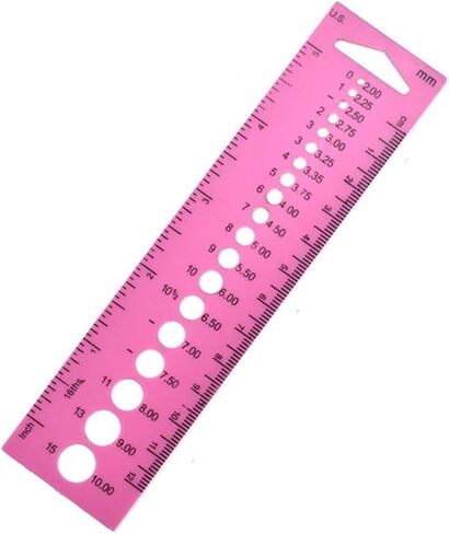 Pink Measure Ruler, Plastic Inch All in One Crochet Hook Craft for Knitting Needles Sewing Ruler Needle Gauge Sewing Tools Sewing Rulers in Saudi Arabia