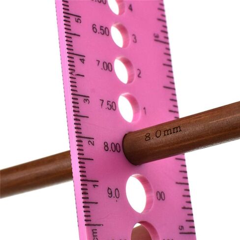 Pink Measure Ruler, Plastic Inch All in One Crochet Hook Craft for Knitting Needles Sewing Ruler Needle Gauge Sewing Tools Sewing Rulers in Saudi Arabia