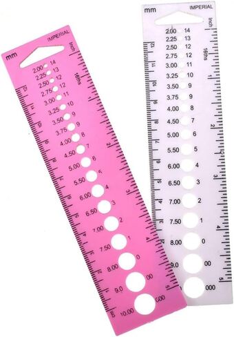 Pink Measure Ruler, Plastic Inch All in One Crochet Hook Craft for Knitting Needles Sewing Ruler Needle Gauge Sewing Tools Sewing Rulers in Saudi Arabia