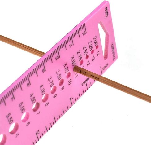 Pink Measure Ruler, Plastic Inch All in One Crochet Hook Craft for Knitting Needles Sewing Ruler Needle Gauge Sewing Tools Sewing Rulers in Saudi Arabia