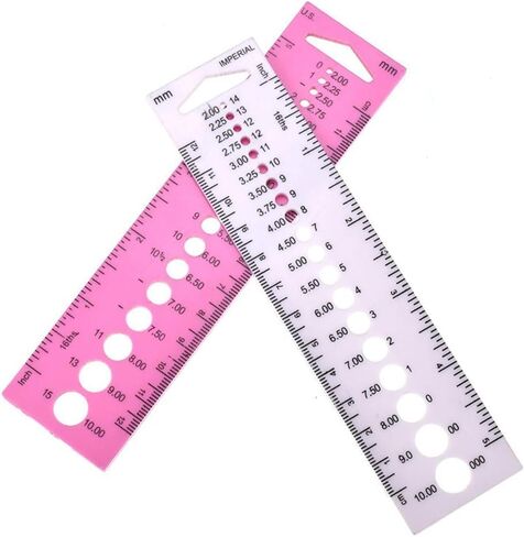 Pink Measure Ruler, Plastic Inch All in One Crochet Hook Craft for Knitting Needles Sewing Ruler Needle Gauge Sewing Tools Sewing Rulers in Saudi Arabia