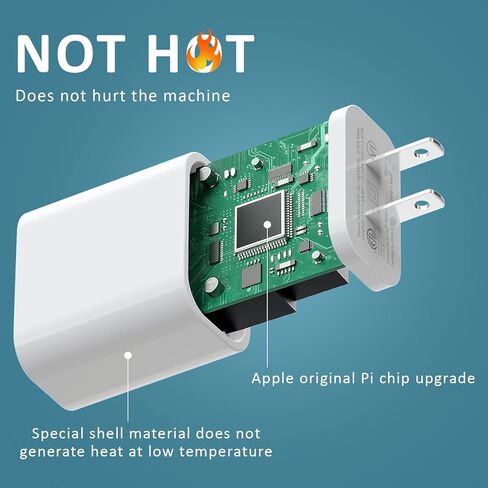 شاحن حائط USB C إلى C بقدرة 20 وات، عبوتان - متوافق مع iPhone 11/12/13/14/15/Pro Max، XS/XR/X، i-pad Pro، Samsung Galaxy Phone أبيض in Kuwait