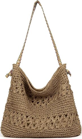 Raffia Bag Cute Straw Summer Beach Tote Crossbody Bags for Women Wicker Rattan Basket Hobo Aesthetic Purse Girls Cute Travel Large Woven Beach Bag Straw Clutch Purses for Women Handbag in Saudi Arabia