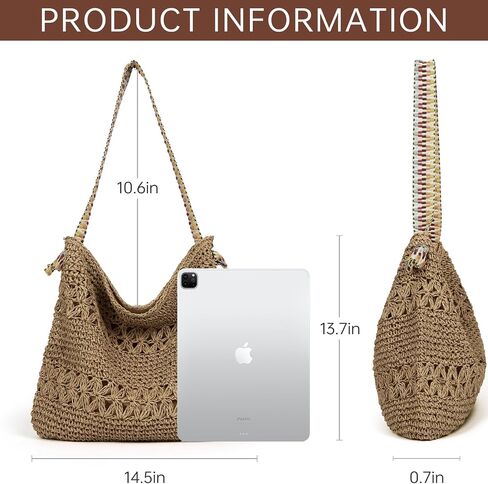 Raffia Bag Cute Straw Summer Beach Tote Crossbody Bags for Women Wicker Rattan Basket Hobo Aesthetic Purse Girls Cute Travel Large Woven Beach Bag Straw Clutch Purses for Women Handbag in Saudi Arabia