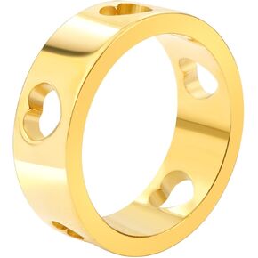 JINHUI Rings for Women, 18K Gold Silver Plated Dome Thick Hollow out Heart Star Women’s Rings Knuckle Statement Vintage Band Rings in Kuwait