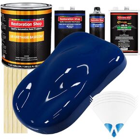 Restoration Shop - Marine Blue Urethane Basecoat with Clearcoat Auto Paint - Complete Medium Gallon Paint Kit - Professional High Gloss Automotive, Car, Truck Refinish Coating in Kuwait
