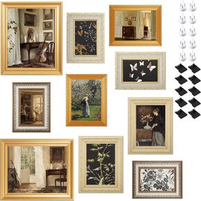 10 Pack Vintage Picture Frames for Wall or Tabletop Display Ornate Vintage Picture Frames Vintage Wall Art for Gallery Bedroom Living Room Antique Photo Frame for Wall Décor in Kuwait