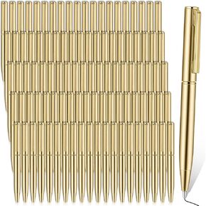 100 Pcs Small Ballpoint Pen 4 Inch Short Mini Gold Pens Bulk 1 mm Tiny Black Ink Ballpoint Smooth Writing Tool and Gift for Notebook Pockets Signature Notepads Business Office in Kuwait
