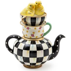 MACKENZIE-CHILDS Courtly Chickatee Teapot, Cute Tea Kettle and Chick Spring Decor in Kuwait