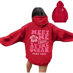 Pink Graphic Trendy Hoodie for Women, Preppy Cute Sweatshirts, Print Letter Graphic Casual Sweatshirts in Saudi Arabia