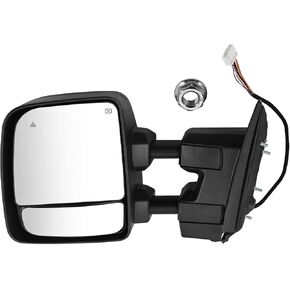 Left Driver Side Tow Mirror Fits for 2017-2023 Nissan Titan 2016-2023 Titan XD Support Power Glass Adjustment Power Heated with Turn Signal Light Puddle Light Support BSM 11 Pins 963029FT1E in Kuwait