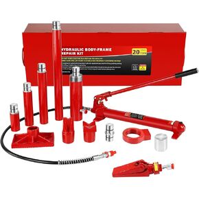 4 Ton Porta Power Kit, Portable Hydraulic Jack with 4.1 ft/1.25 m Oil Hose, 17 Pcs Hydraulic Ram, 8000 Lbs Capacity, Max Lifting Height 4.7"/120mm, Ram min Height 10.6"/270mm in Kuwait