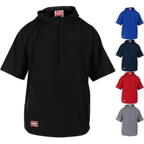 Rawlings | Colorsync Short Sleeve Hooded Cage Jacket | Adult XXX-Large | Black in Saudi Arabia