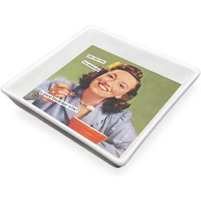 Boston International Anne Taintor Vintage Style Ceramic Napkin Holder Caddy Tray, 6.25 x 6.25-Inches, Pin This Bitches in Kuwait