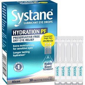 Systane Hydration Preservative-Free Lubricant Eye Drops, Transparent, 0.7 ml, 30 Count in Kuwait