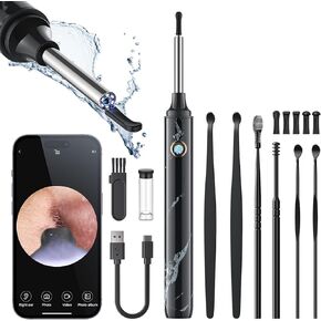 Ear Wax Removal, Ear Cleaner with Camera, Earwax Removal kit with 7 Ear Pick, Ear Cleaner with Camera and Light, Ear Cleaning Kit, 1080P Ear Camera for iOS & Android (Black) in Saudi Arabia