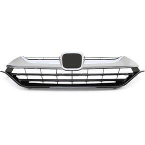 Front Grille Compatible with 2017-2019 Honda CRV CR-V Grill w/Logo Installation Location Replacement for HO1200234 71121TLAA00 Silvery+Black in Kuwait