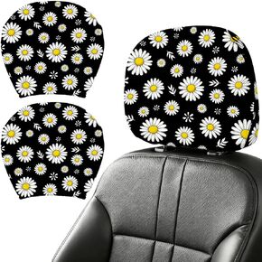 2PCS Cross Blessed Car Headrest Cover Elastic Car Seat Headrest Protector Universal Washable Auto Head Rest Pillow Cover for SUV Sedan Van Truck Women Men Vehicle Interior Accessories Gift in Kuwait