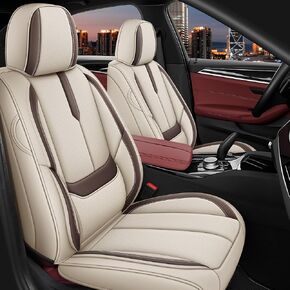 Arazi Seat Covers Full Set for Honda CRV 2007-2025, Nappa Leather Car Seat Cover Full Coverage Waterproof Premium Seat Protectors (Black&Red,5 Seats Standard) in Kuwait