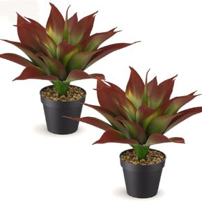 2 Set 15.7" Large Artificial Succulents Aloe Plants with Pot, Fake Agave Plants in Pot, Realistic Potted Artificial Greenery Plant for Home, Office Desk and Bathroom Decor in Kuwait