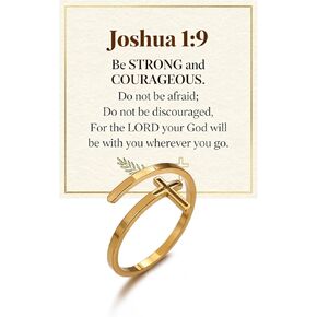Cross Rings For Women, Faith Christian Blessed Hope Love Encouragement Pray Ring Adjustable Open Wrap Thumb Cross Inspirational Ring Dainty 14k gold Jewelry Easter Gift Non Tarnish in Kuwait
