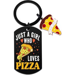 Just a Girl who Loves Pizza Keychain Gifts for Girls Women Fun Food Decor for Pizza Lovers Funny Food Keychain Novelty Keychains for Girls in Kuwait