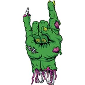 ملصق من الفينيل مطبوع عليه رمز صخرة يد زومبي أخضر أوندد (طول 8 بوصات) in Kuwait