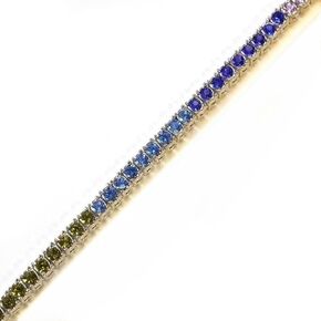 Solid Gold over S925 Sterling Silver 4mm Single Row Moissanite Bracelet, Slim Hip Hop Chain for Stacking, Delicate Accessory for Men and Daily Use in Kuwait