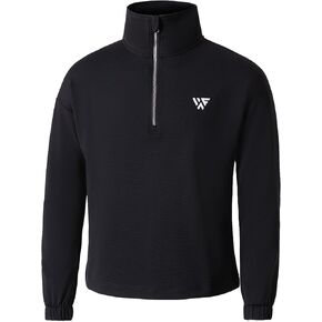Women's Quarter Zip Pullover Lightweight Mock Neck Oversized Half Zip Sweatshirt in Saudi Arabia