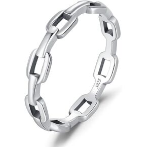 925 Sterling Silver Daily Retro Lock Eternity Bands Rings Vintage Stackable Party Fine Rings For Women Accessories in Saudi Arabia