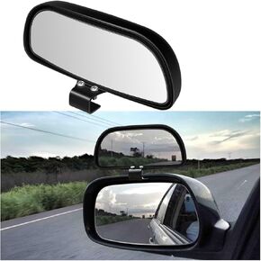 2PCS Car Blind Spot Mirror, 360° Adjustable HD Glass Convex Wide Angle Vehicle Blindspot Rear View Mirror, Automotive Rectangle Side View Blind Spot, Universal for Vehicles (Black) in Kuwait